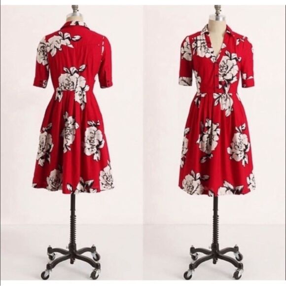 Anthropologie Dresses & Skirts - Anthropologie Maeve Dagmar Garden Hawaiian Floral Print Fit & Flare Dress Sz 2